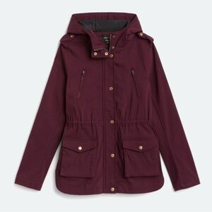 Like New Eden Society Holly Contrast Hood Cargo Jacket, eggplant, medium